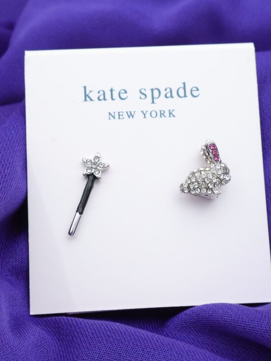Kate Spade Jewelry - Kate Spade Starring Bunny Asymmetrical Stud Earrings Clear